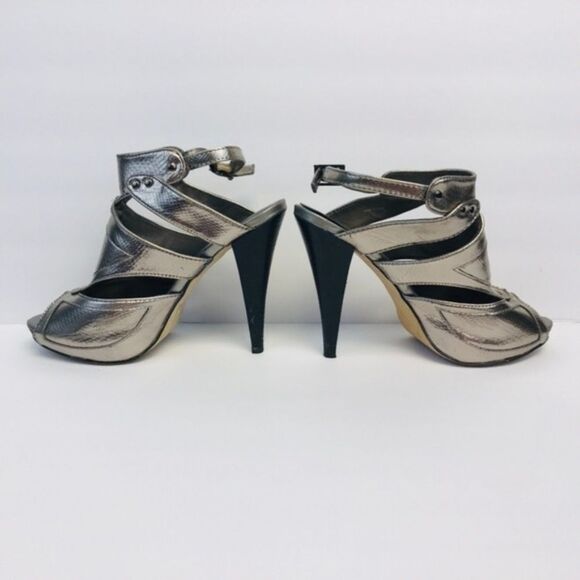 Aldo metallic snakeskin embossed caged heels - Picture 2 of 5